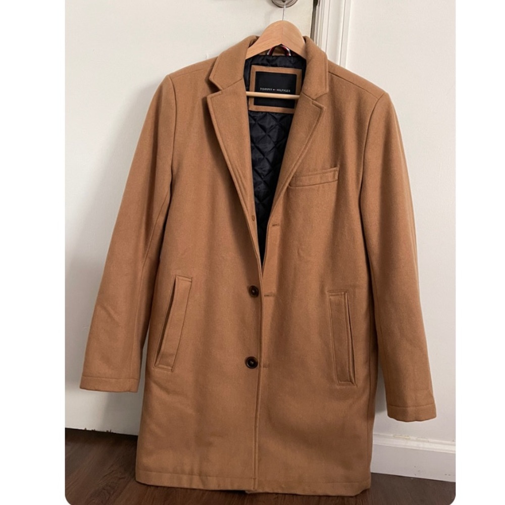 Men’s Tommy Hilfiger Wool Blend Camel Coat Small/S